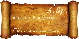 Adamcsik Szergiusz névjegykártya